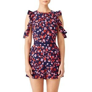 DRAPER JAMES Romper Floral Cold Shoulder Mini Dress US 10